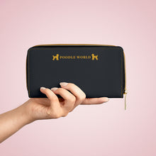 Load image into Gallery viewer, Poodle World 'French Poodle' Black Zipper Wallet