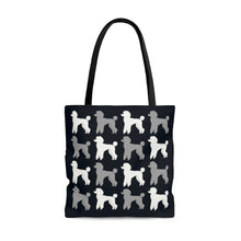 Load image into Gallery viewer, Poodle Pattern Black Tote Bag by Poodle World