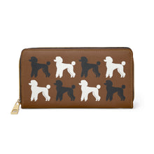 Load image into Gallery viewer, Poodle Pattern Brown Zipper Wallet by Poodle World