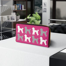 Load image into Gallery viewer, Poodle Pattern Pink Zipper Wallet by Poodle World
