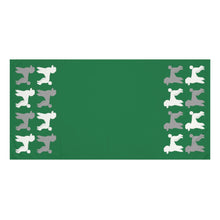 Load image into Gallery viewer, Poodle Pattern Green Beach Towel by Poodle World