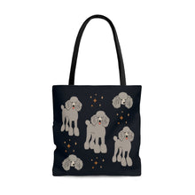 Load image into Gallery viewer, Poodle World 'Starry Night' Black Tote Bag