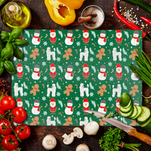 Load image into Gallery viewer, Christmas Poodle Pattern Glass Cutting Board
