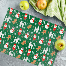 Load image into Gallery viewer, Christmas Poodle Pattern Glass Cutting Board
