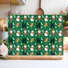 Load image into Gallery viewer, Christmas Poodle Pattern Glass Cutting Board
