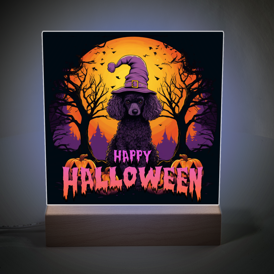 Happy Halloween Illuminated LED Color Changing Sign by Poodle World
