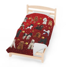 Load image into Gallery viewer, Christmas Poodle Velveteen Minky Blanket
