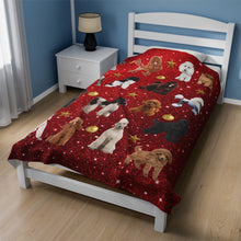 Load image into Gallery viewer, Christmas Poodle Velveteen Minky Blanket
