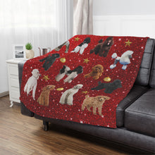 Load image into Gallery viewer, Christmas Poodle Velveteen Minky Blanket
