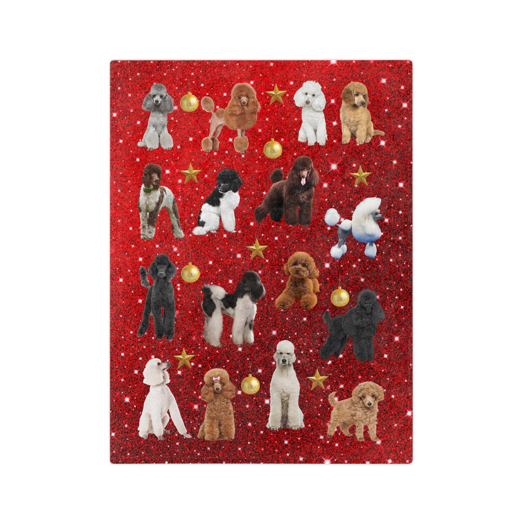 Christmas Poodle Velveteen Minky Blanket