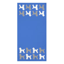 Load image into Gallery viewer, Poodle Pattern Blue Beach Towel by Poodle World
