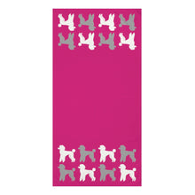 Load image into Gallery viewer, Poodle Pattern Pink Beach Towel by Poodle World
