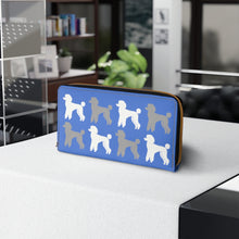 Load image into Gallery viewer, Poodle Pattern Blue Zipper Wallet by Poodle World
