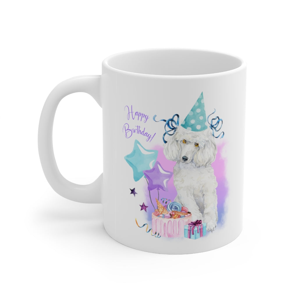 'Happy Birthday' - Ceramic Poodle Mug