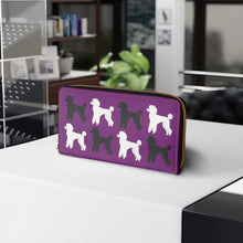 Load image into Gallery viewer, Poodle Pattern Purple Zipper Wallet by Poodle World
