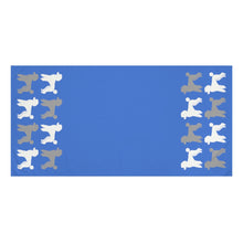 Load image into Gallery viewer, Poodle Pattern Blue Beach Towel by Poodle World
