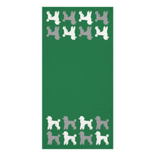 Load image into Gallery viewer, Poodle Pattern Green Beach Towel by Poodle World
