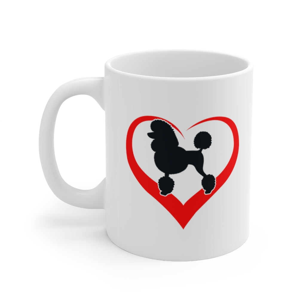Poodle Heart Ceramic Mug
