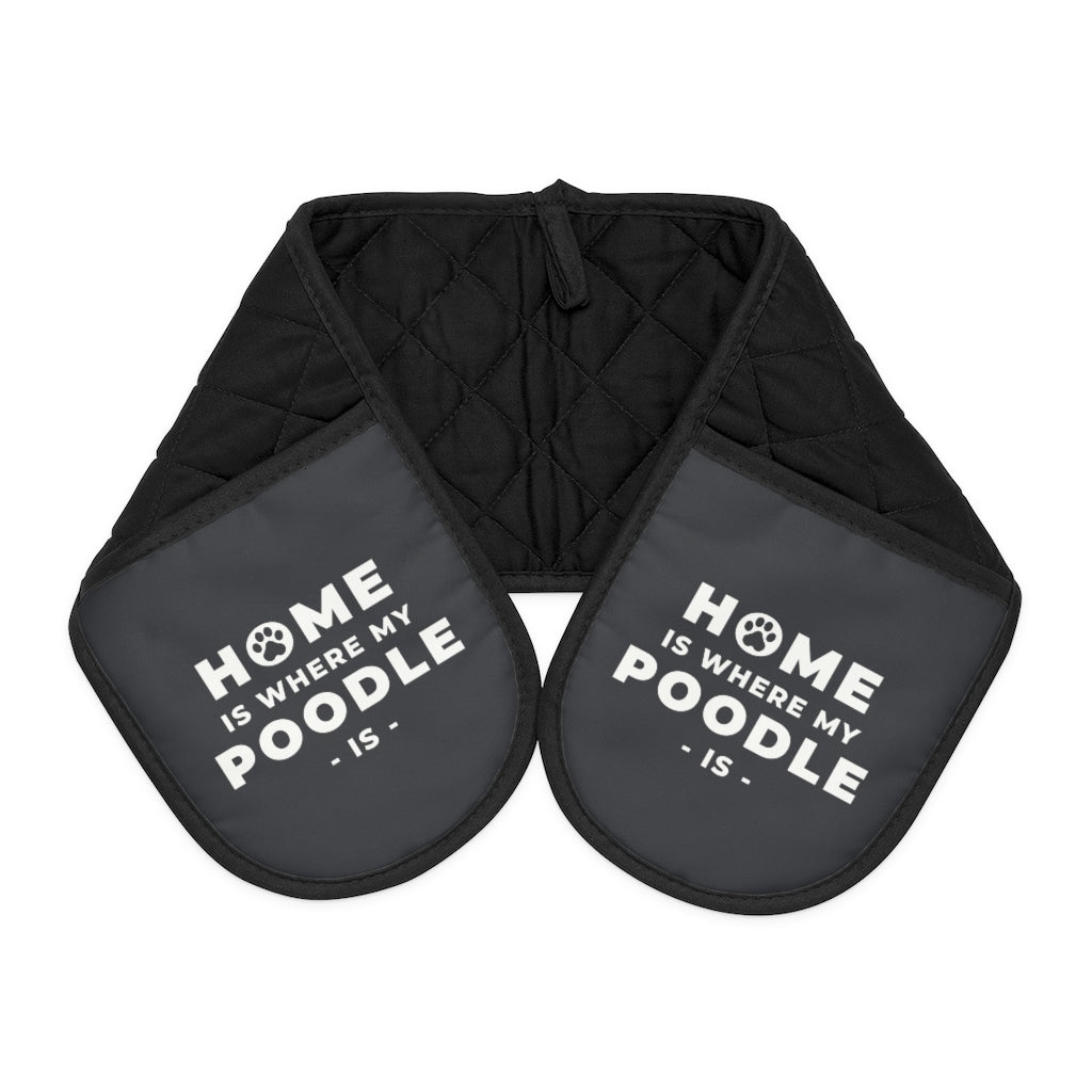 'Home Is Where My Poodle Is' Double Pocket Oven Glove