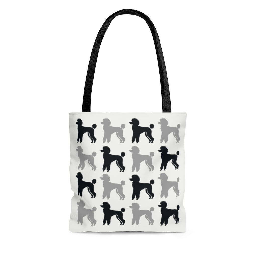 Poodle Pattern White Tote Bag by Poodle World