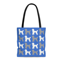 Load image into Gallery viewer, Poodle Pattern Blue Tote Bag by Poodle World
