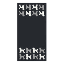 Load image into Gallery viewer, Poodle Pattern Black Beach Towel by Poodle World
