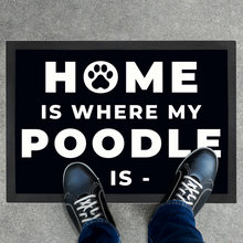 Load image into Gallery viewer, &#39;Home Is Where My Poodle Is&#39; Black Door Mat by Poodle World
