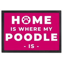 Load image into Gallery viewer, &#39;Home Is Where My Poodle Is&#39; Pink Door Mat by Poodle World
