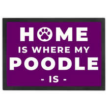 Load image into Gallery viewer, &#39;Home Is Where My Poodle Is&#39; Purple Door Mat by Poodle World
