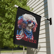 Load image into Gallery viewer, Patriotic Poodle USA Garden &amp; House Banner
