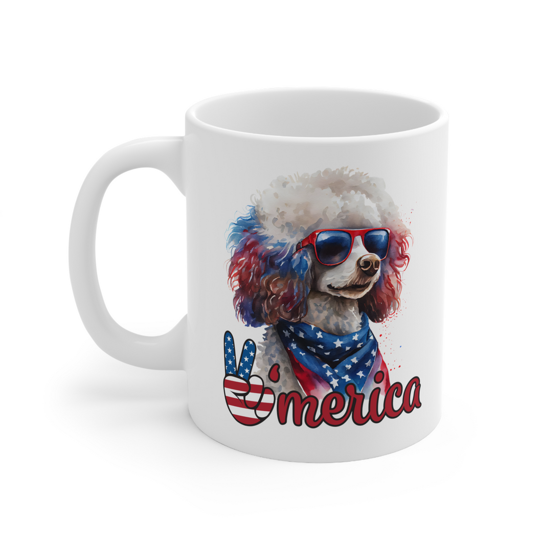 Patriotic Poodle USA Ceramic Mug by Poodle World