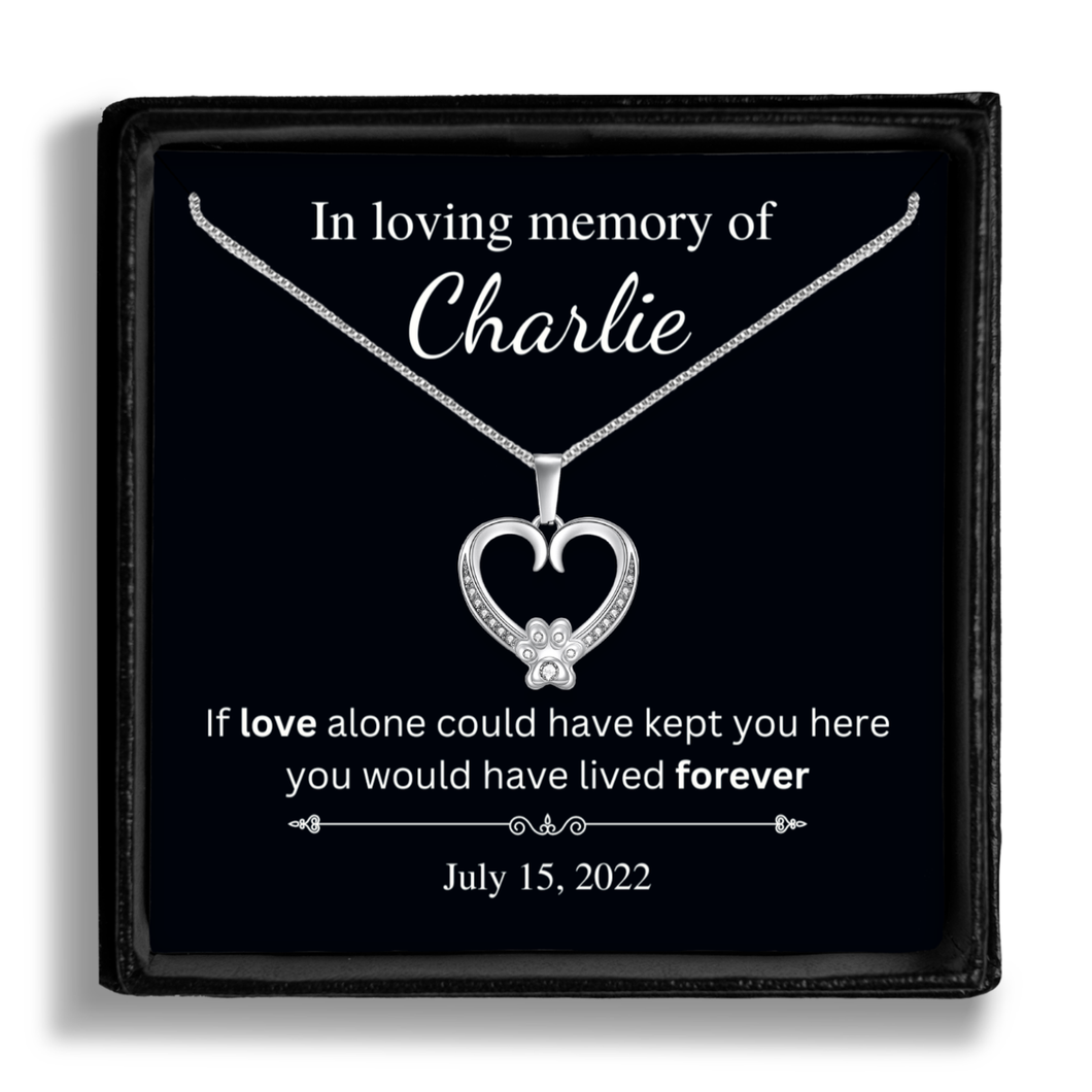 White gold memorial discount necklace