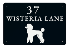 Load image into Gallery viewer, Personalised Metal House Address Poodle Sign
