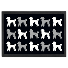 Load image into Gallery viewer, Poodle Pattern Black Door Mat by Poodle World
