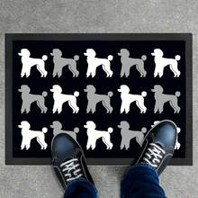 Load image into Gallery viewer, Poodle Pattern Black Door Mat by Poodle World
