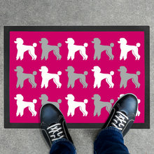 Load image into Gallery viewer, Poodle Pattern Pink Door Mat by Poodle World
