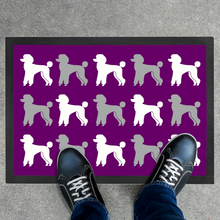 Load image into Gallery viewer, Poodle Pattern Purple Door Mat by Poodle World
