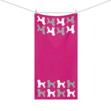 Load image into Gallery viewer, Poodle Pattern Pink Beach Towel by Poodle World
