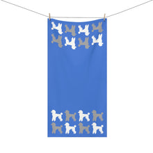 Load image into Gallery viewer, Poodle Pattern Blue Beach Towel by Poodle World
