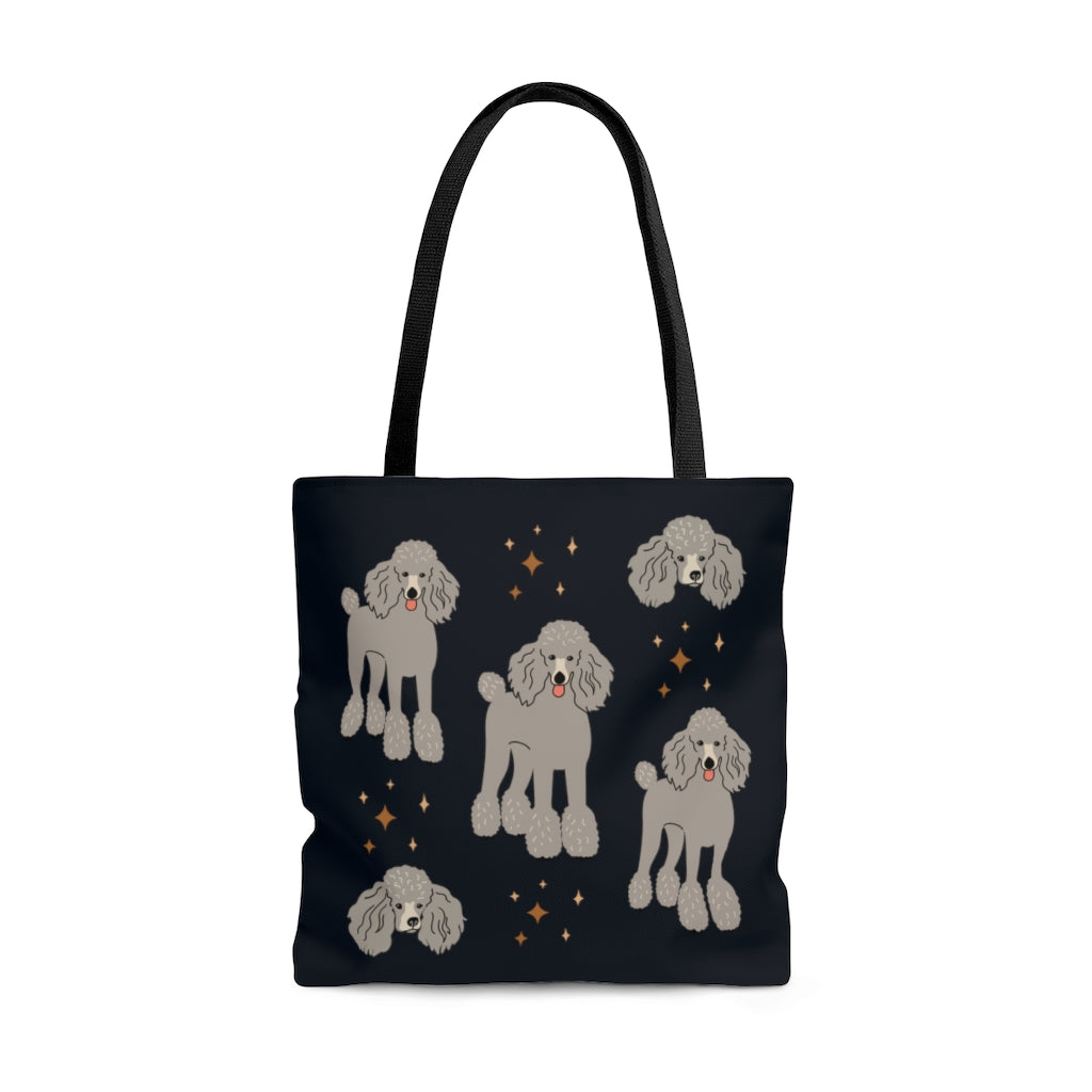 Poodle World 'Starry Night' Black Tote Bag