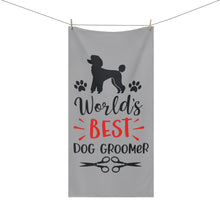 Load image into Gallery viewer, &#39;World&#39;s Best Dog Groomer&#39; Poodle World Beach Towel
